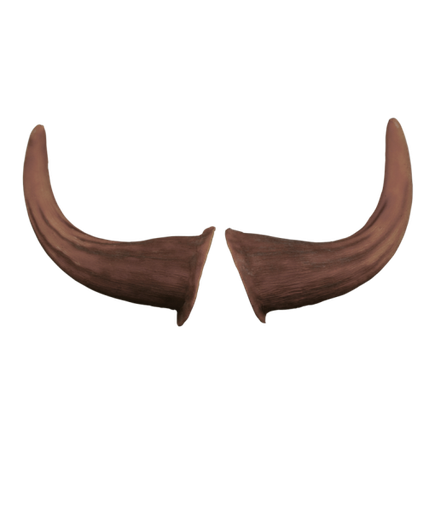 [3D-P-CH1B] Cow Horns (20cm) PU Foam Brown